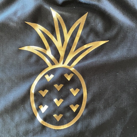 Cat & Jack black rashguard with gold pineapples Size XS (4/5) - Picture 2 of 5